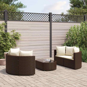 Patio Sofa Set Set of 5 Brown