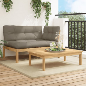 Patio Sofa Set Taupe Solid Acacia wood Standard Modular