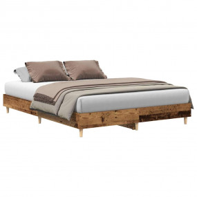 Bed Frame Old wood Engineered wood, Solid eucalyptus wo...