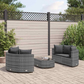 Patio Sofa Set Set of 5 Gray