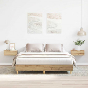 Bed Frame Artisan oak Engineered wood King Bed Frame