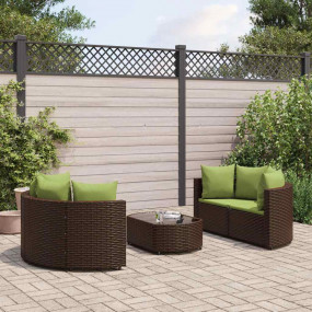 Patio Sofa Set Set of 5 Brown, Green