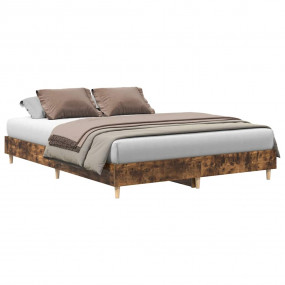 Bed Frame Smoked Oak Engineered Wood Double Durable