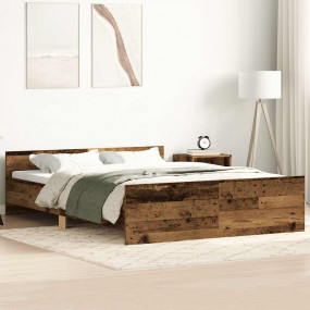 Bed Frame Old Wood Engineered Wood Double Durable Bed F...