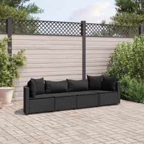 Patio Sofa Set Set of 4 Black