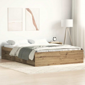 Bed Frame Artisan Oak Engineered wood, solid pine wood,...