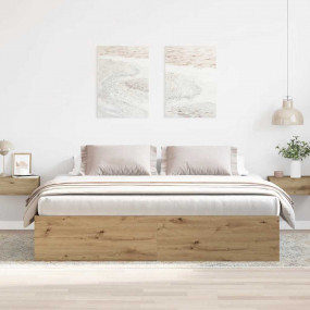 Bed Frame Artisan Oak Engineered Wood Double Bed Frame