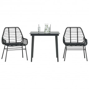Garden Dining Set Black
