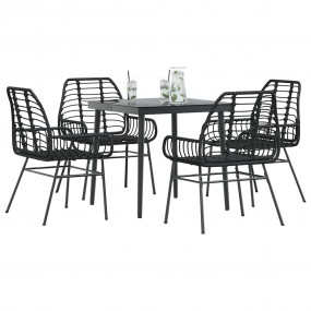 Garden Dining Set Black