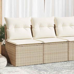 Garden Sofa Set Beige Poly Rattan Compact UV-resistant ...