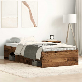 Bed Frame Old wood Engineered wood, Plywood Small Singl...