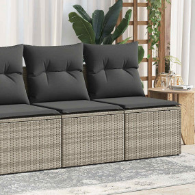 Garden Sofa Set Light Grey PE rattan Standard Adjustabl...