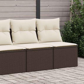 Garden Sofa Set Brown, Cream White