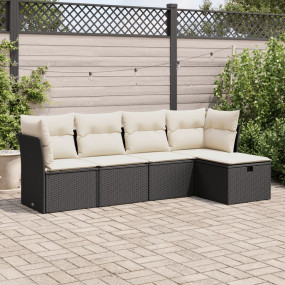Garden Sofa Set Black, Cream White