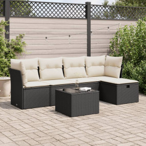 Garden Sofa Set Black, Cream White