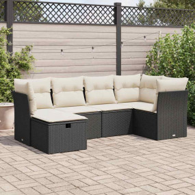 Garden Sofa Set Black and Cream White