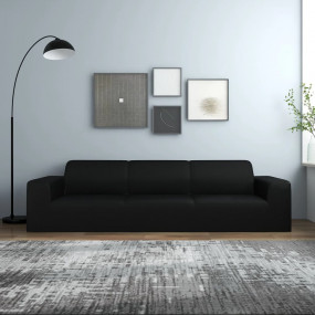Couch Slipcover Black Polyester jersey Fits 92.5-118.1 ...