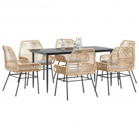 Garden Dining Set Brown, Light Grey, Black