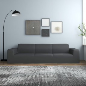 Couch Slipcover Anthracite 100% Polyester jersey 4-Seat...