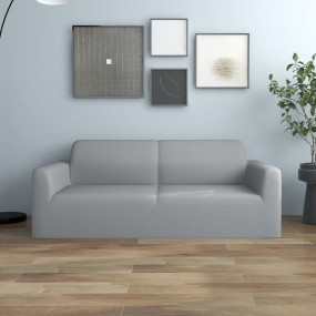 Couch Slipcover Grey 100% Polyester jersey 2-Seater