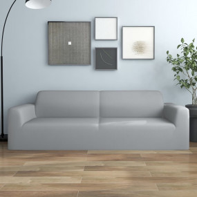 Couch Slipcover Grey 100% Polyester jersey Fits 75-90.6...