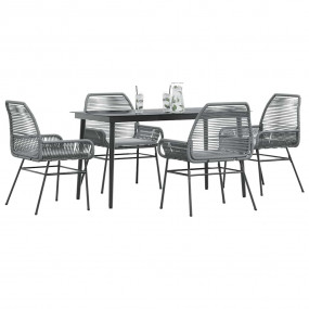 Garden Dining Set Grey PE rattan 5 Piece Set