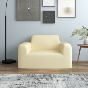 Couch Slipcover Cream Polyester jersey One size fits mo...