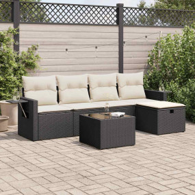 Garden Sofa Set Black, Cream White
