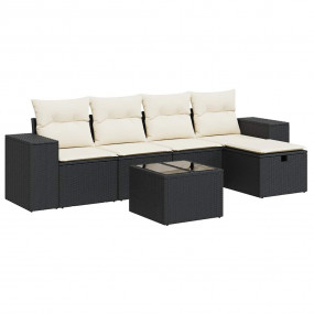 Garden Sofa Set Black, Cream White