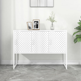 Sideboard White Steel Medium Levelers Sideboard Rectang...