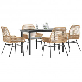 Garden Dining Set Brown, black, light grey
