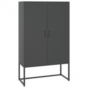 Highboard Anthracite Steel 31.5x13.8x53.1 in Adjustable...