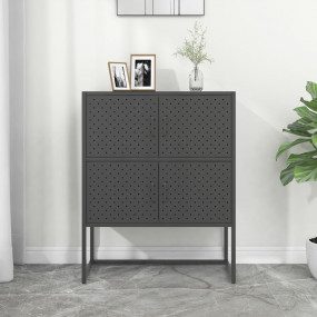 Highboard Anthracite Steel Medium Adjustable Feet Highb...