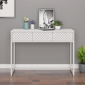 Console Table White Steel Medium Console Table Rectangu...