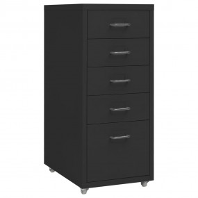 Mobile File Cabinet Black Metal Medium Mobile File Cabi...