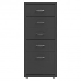 Mobile File Cabinet Anthracite Metal 11 x 16 x 27 in