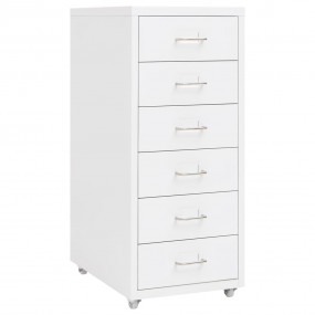 Mobile File Cabinet White Metal Compact Mobile File Cab...