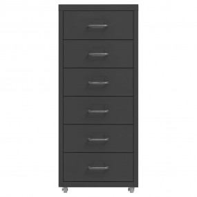 Mobile File Cabinet Anthracite Metal Medium Portable