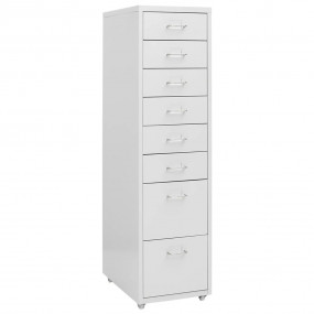 Mobile File Cabinet Gray Metal 11.0x16.1x42.9 in Rollab...