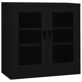 Office Cabinet Black Steel Medium Height-Adjustable She...