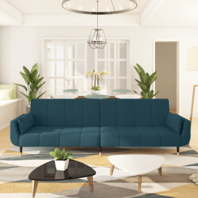 Sofa Bed Blue Velvet 2-seater Convertible