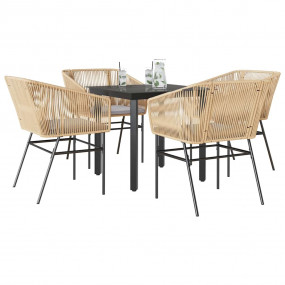 Garden Dining Set Brown, Black, Light Grey
