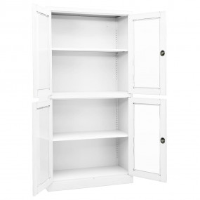 Office Cabinet White Steel, Tempered Glass Medium Offic...