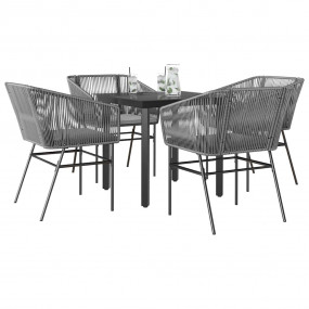Garden Dining Set Grey, Black, Light Grey