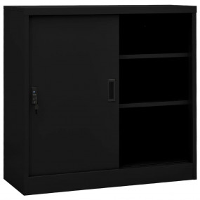 Office Cabinet Black Steel 35.4x15.7x35.4 in Filing Cab...
