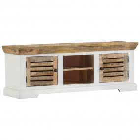 TV Cabinet Brown and white Solid mango wood Standard TV...
