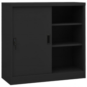 Office Cabinet Anthracite Steel 35.4x15.7x35.4 in Offic...