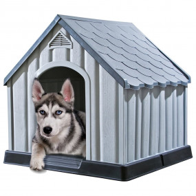 Dog House Gray Plastic Large Durable Dog House Rectangu...