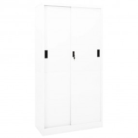 Office Cabinet White Steel 35.4x15.7x70.9 in Sliding Co...