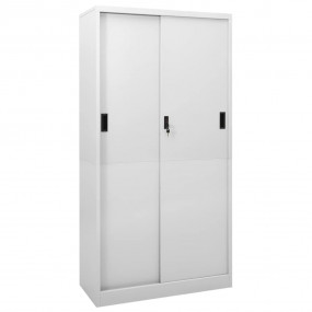 Office Cabinet Light Grey Steel Large Office Cabinet